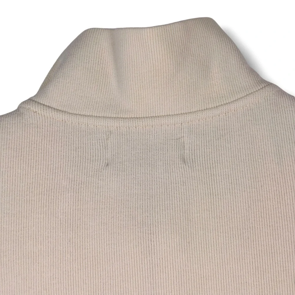 Polo Ralph Lauren Quarter Zip Mens XXL Cream Ribbed Pullover Sweater Green Pony